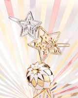 Dior Hair Pins Star Design Gold Tone - NEW