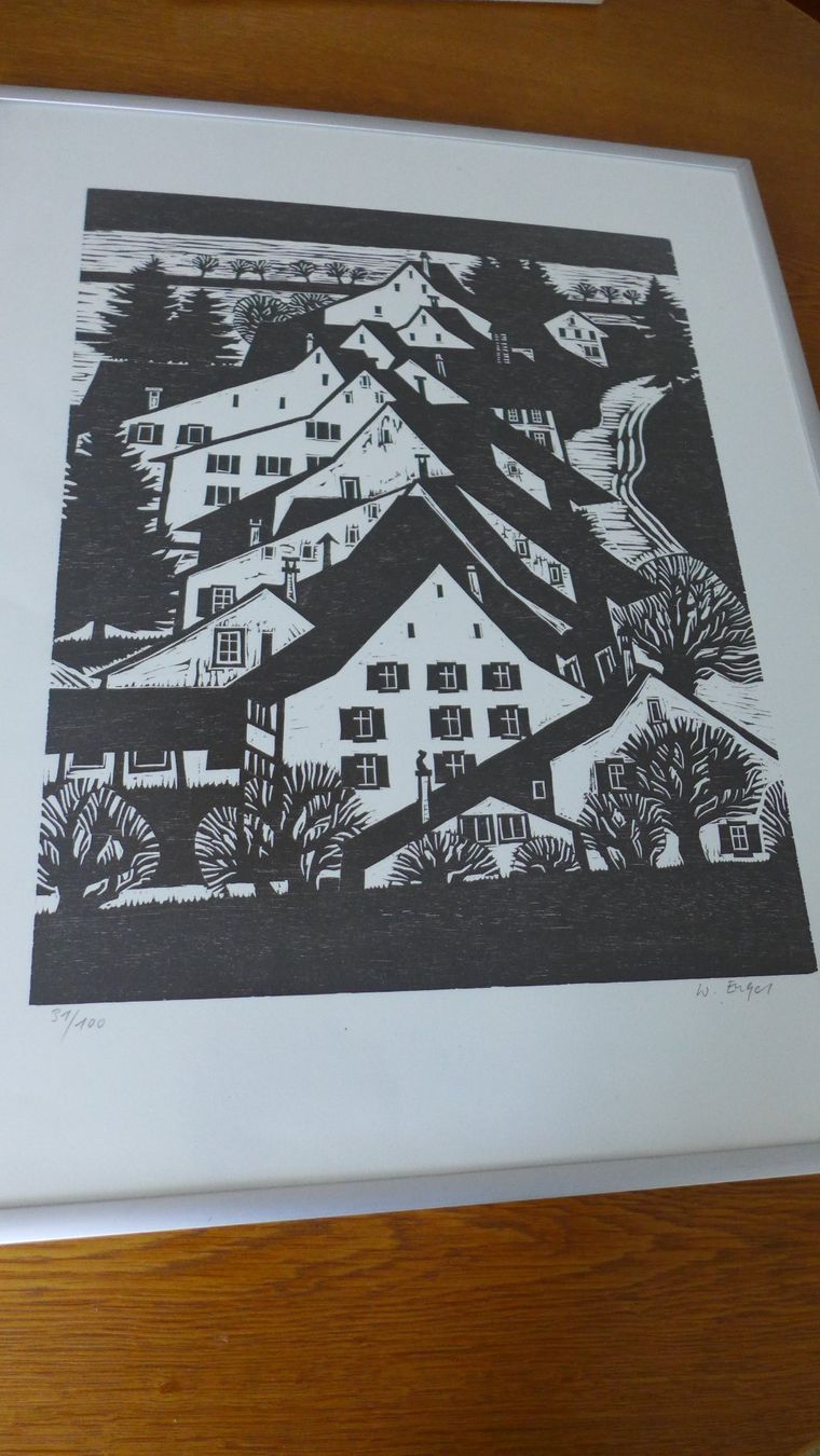 Grafica & Litografie: Lithographie von Willy Engel, Arlesheim – Usato da Basel venduto da Helmuth1945