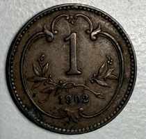 Österreich 1 Heller Münze Jahrgang 1902 gebraucht