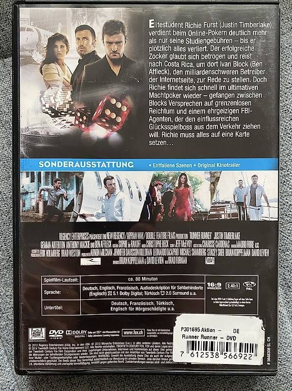 Tous les DVDs: Runner Runner – D'occasion à Gasel par Ntomate 1