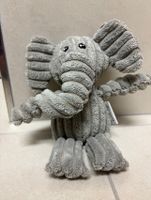 Süsser Stoff-Elefant aus Cord - grau, Hundespielzeug