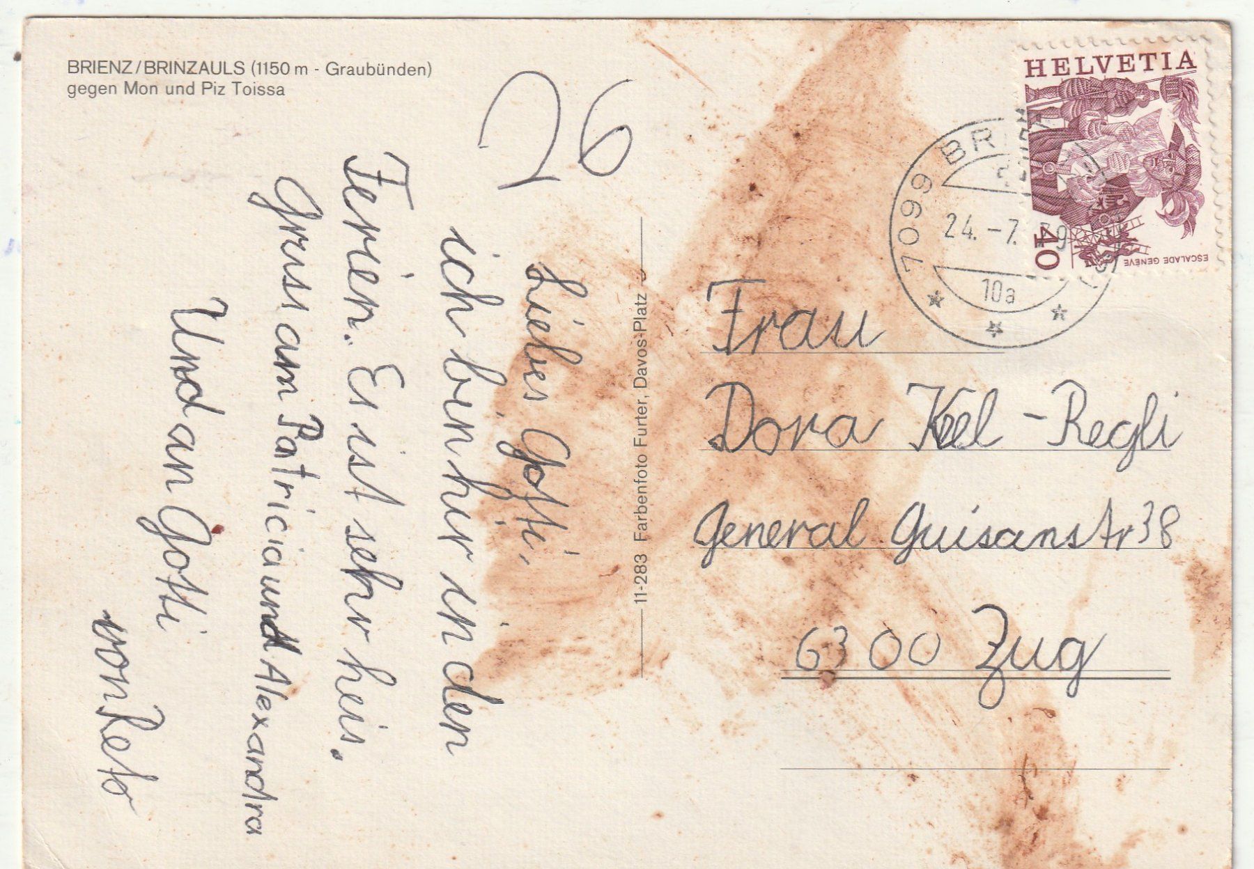 Cartoline postali: Brienz Graubünden – Usato da Lumbrein venduto da made02 1