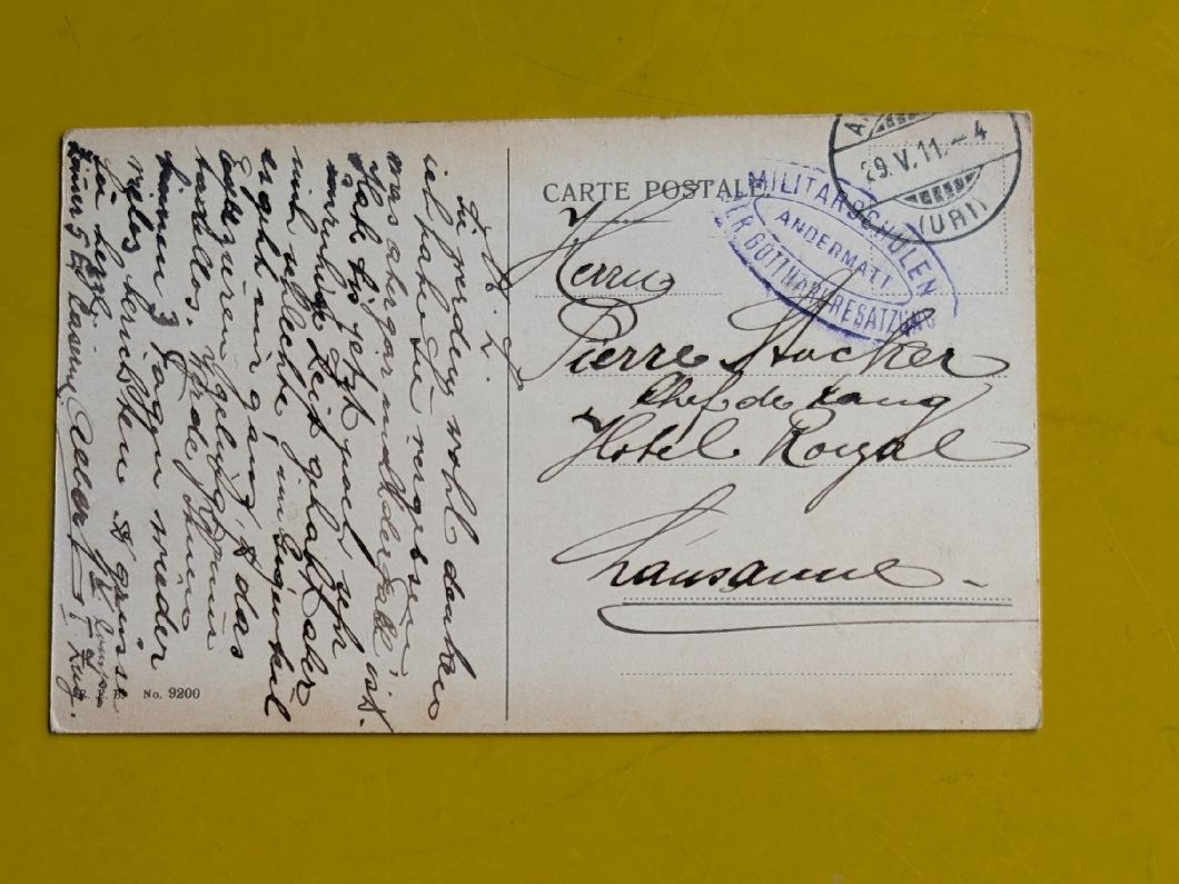 Cartoline postali: Gotthard Postkutsche, 5 Spänner,  gelaufen 1911 – Usato da Mönchaltorf venduto da Blechfreund 1