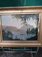 peinture voilier sur le Léman signée.