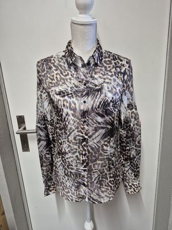GUESS Los Angeles Bluse Gr.XS Leo-Muster, Spitze