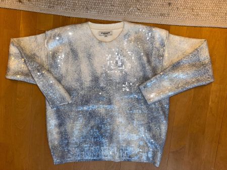 Pullover STUDIO ELEVEN TU Jeansblau Pailletten neu