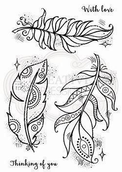 Timbri: Woodware Clearstamp Boho Feathers – Nuovo e nell'imballaggio originale da Schlatt TG venduto da mavo85