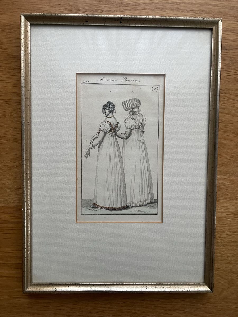 Stiche: Antiker Mode-Stich "Costume Parisien" gerahmt – Gebraucht aus Lufingen von Mark7777