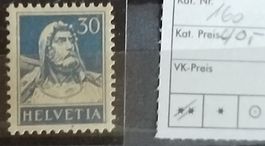 W) 160, Tell, 30 Rp. blau postfrisch Kt. 40.-
