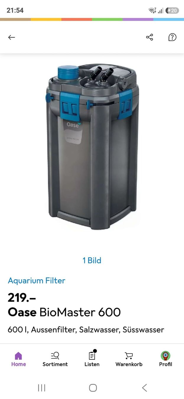 Oase Filtri: Oase BioMaster Aussenfilter Aquarium 600l. – Usato da Wagenhausen venduto da sab_8xpy 1