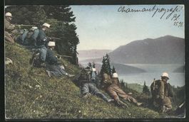 Feldwache in Gefechtsstellung, gelaufen 1909