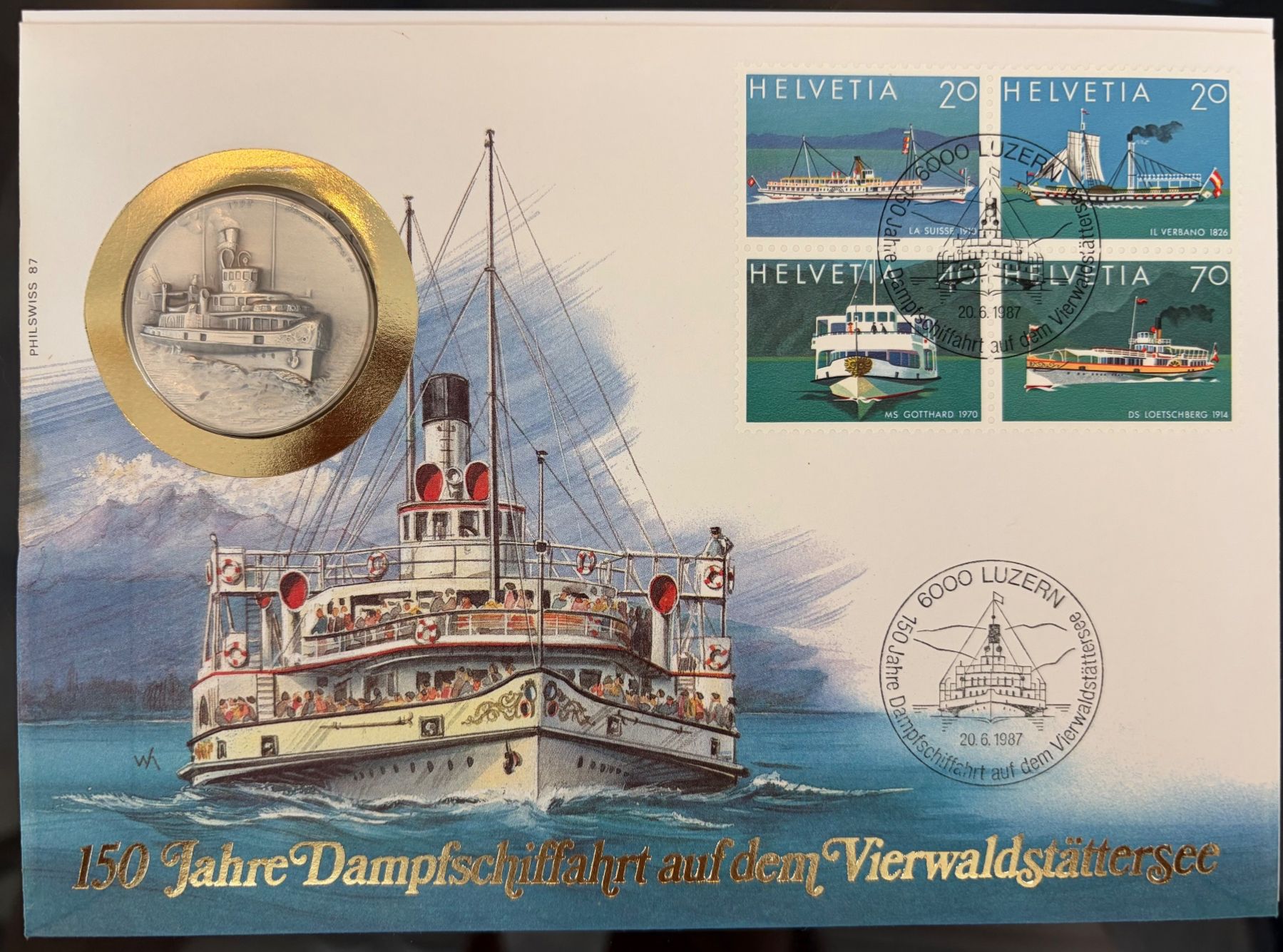 Alle Münzen: Schiff-Sonderbrief 150 Jahre Dampfschiffahrt Vierwaldstät... – Neu und originalverpackt aus Oberbüren von mjt_xw5w