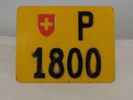 Altes Schweizer PTT Töff Nummernschild, Sammlerstück