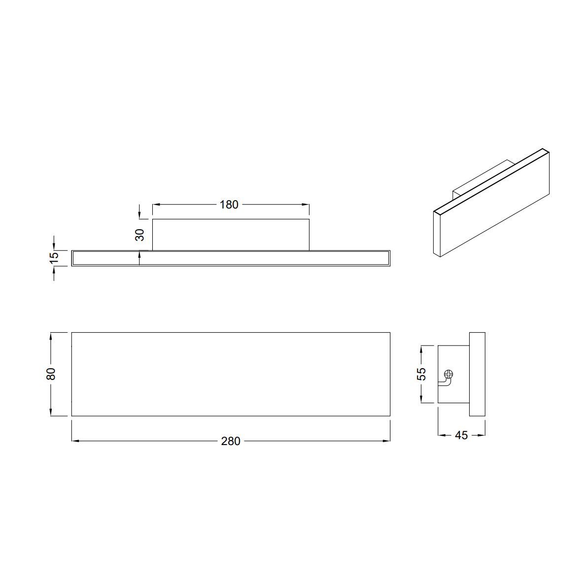Lampen: LED Wandleuchte, Dimmbar, 28 cm x 8 cm – Neu (gemäss Beschreibung) aus Kreuzlingen von Smart-Light 7
