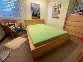 MALM Doppelbett (140 x 200) Holzfurnier