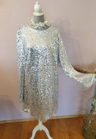 Paillettenkleid silber, Gr. M 🌸H&M🌸