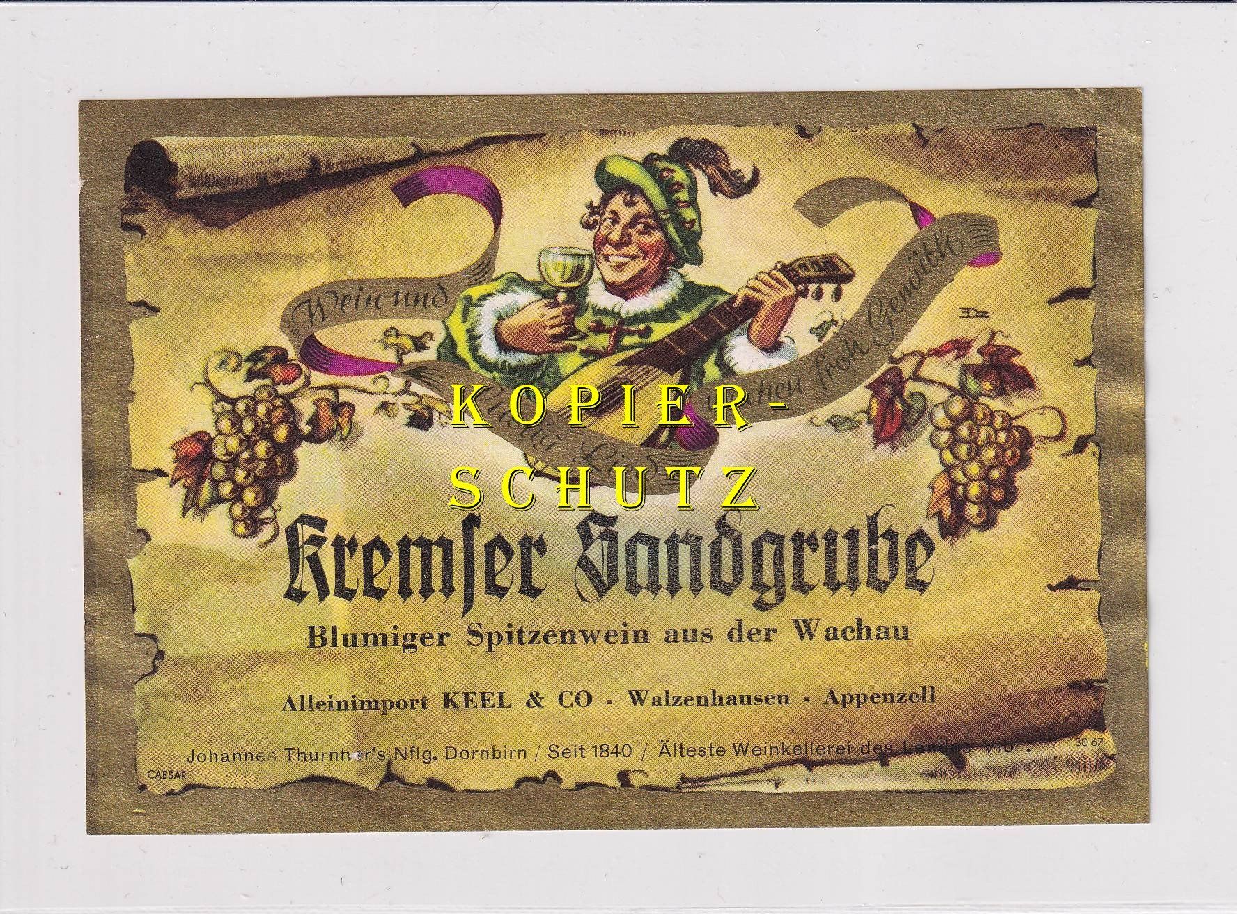 Papier: Etikette - Kremser Sandgrube /bd – D'occasion à Hombrechtikon par Rudolf07