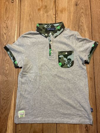 Polohemd  Grösse 10 camouflage, Totenkopf, grau