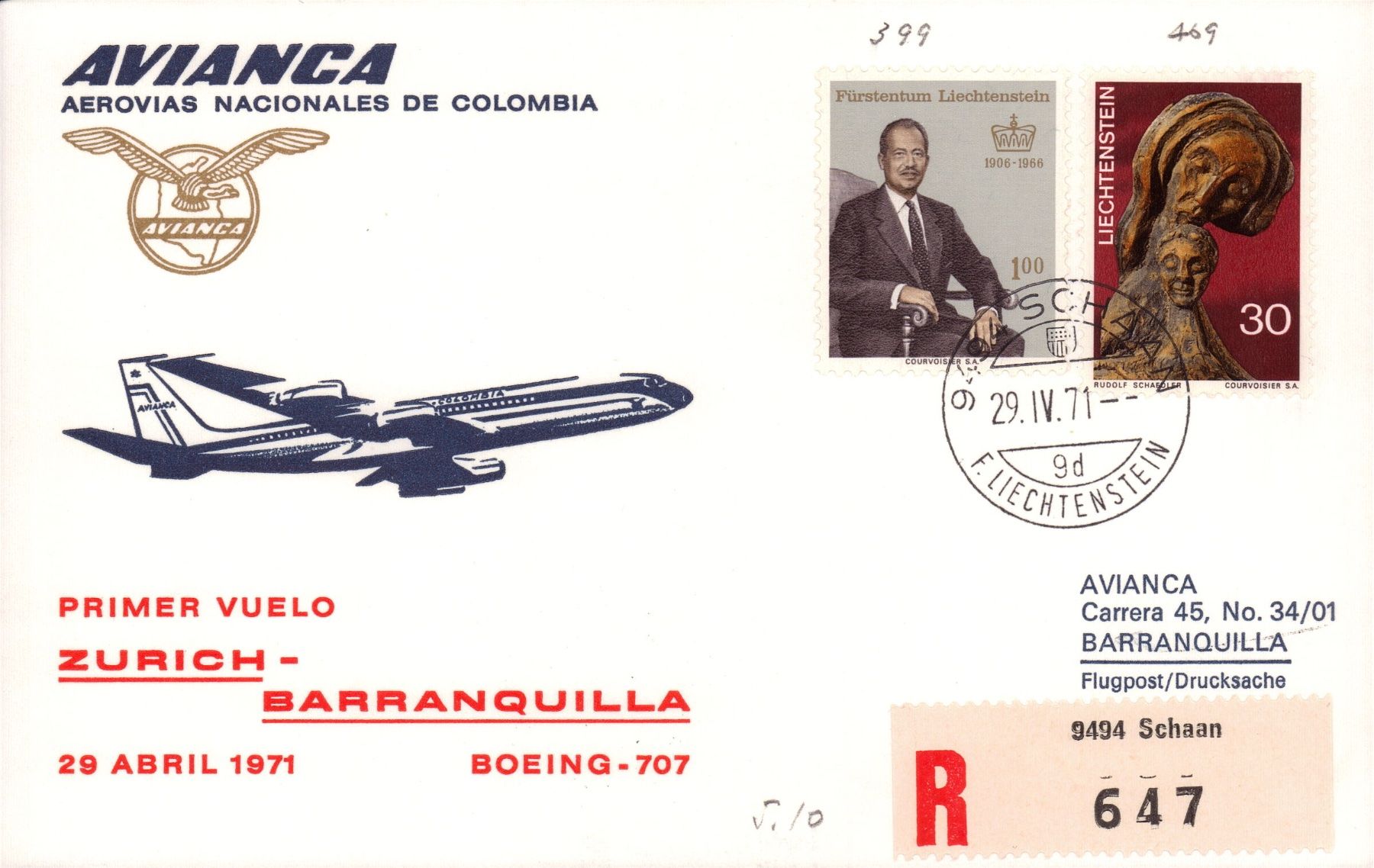 Tutti i francobolli: Briefe Erstflug Lot - Avianca - diverse Destinationen – Usato da Eggersriet venduto da glasshouse3egg 5
