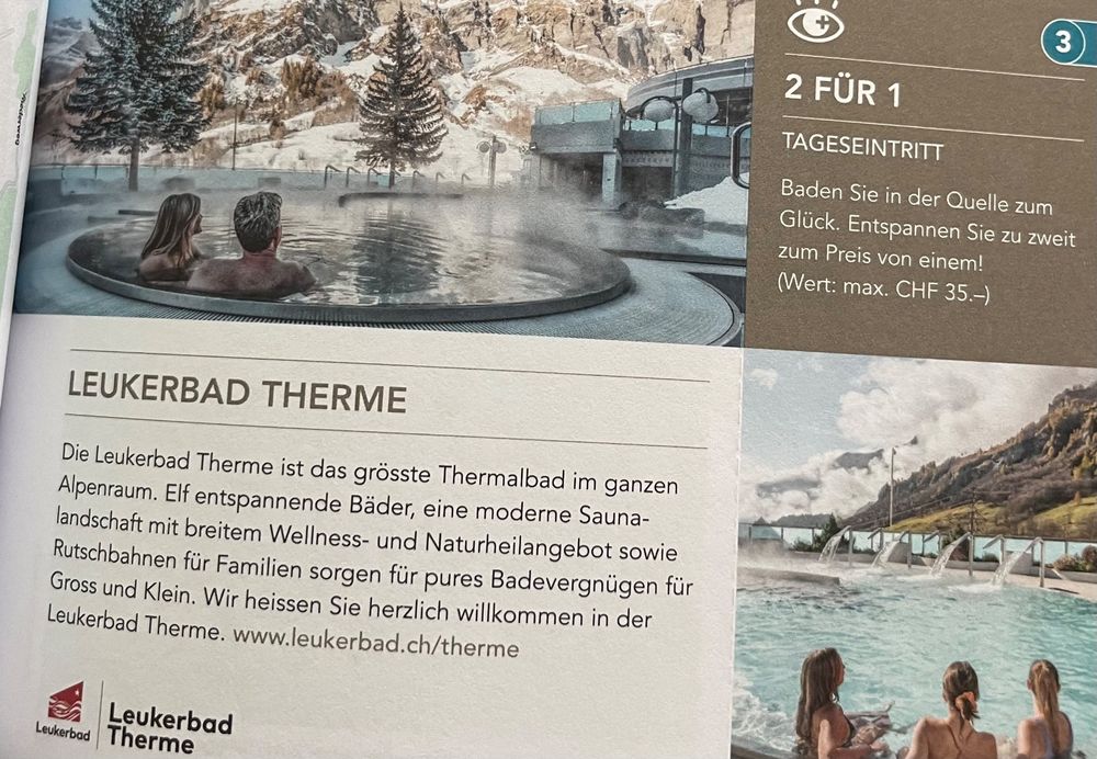 2 für 1 Therme Leukerbad - Tageseintritt Wellnessbad (Neu und ...