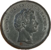"Medaille Eröffnung d. Eisenbahn München - Augsburg" 1840