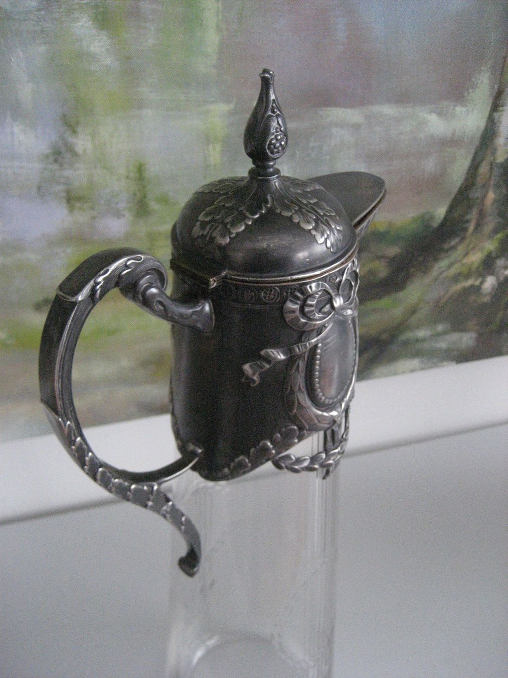 Caraffe: Grosse Prunkkaraffe Jugendstil 1900 Karaffe Antik – Usato da Rieden SG venduto da severem13 2