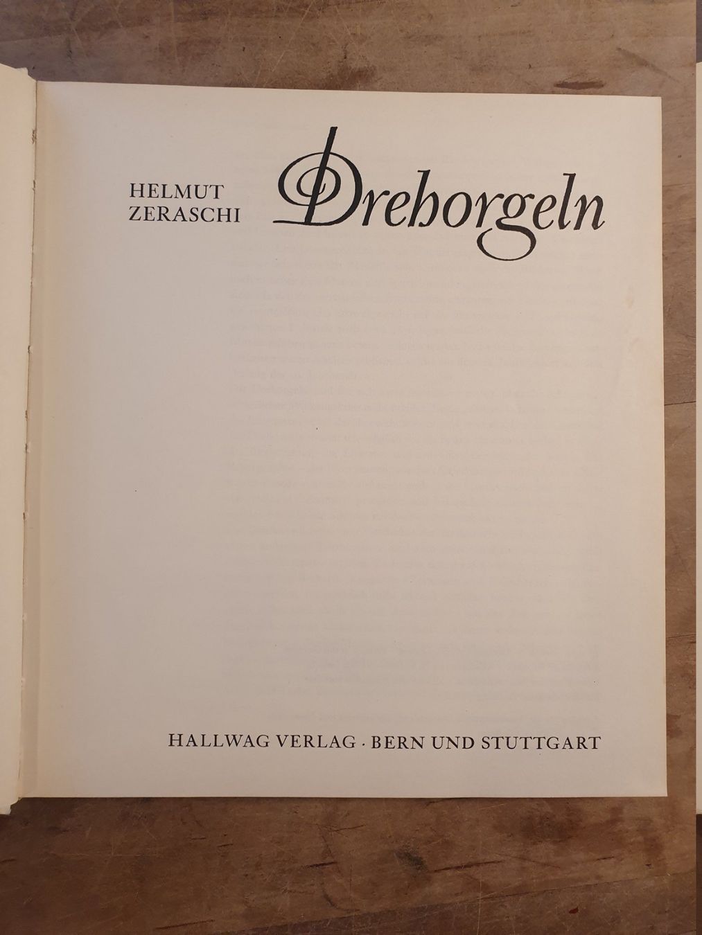 Libri: Drehorgeln Helmut Zeraschi Hallwag – Usato da Zürich venduto da loosebone 2