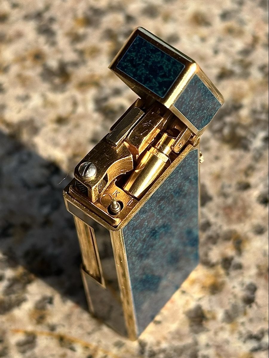 Dunhill Accendini: Dunhill Rollagas Blue Marble Gold-Plated, Pristine Condition – Nuovo (secondo la descrizione) da Zürich venduto da RatsTreasure 4
