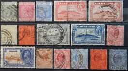 Gibraltar British Kolonie Lot mit alten Werten III