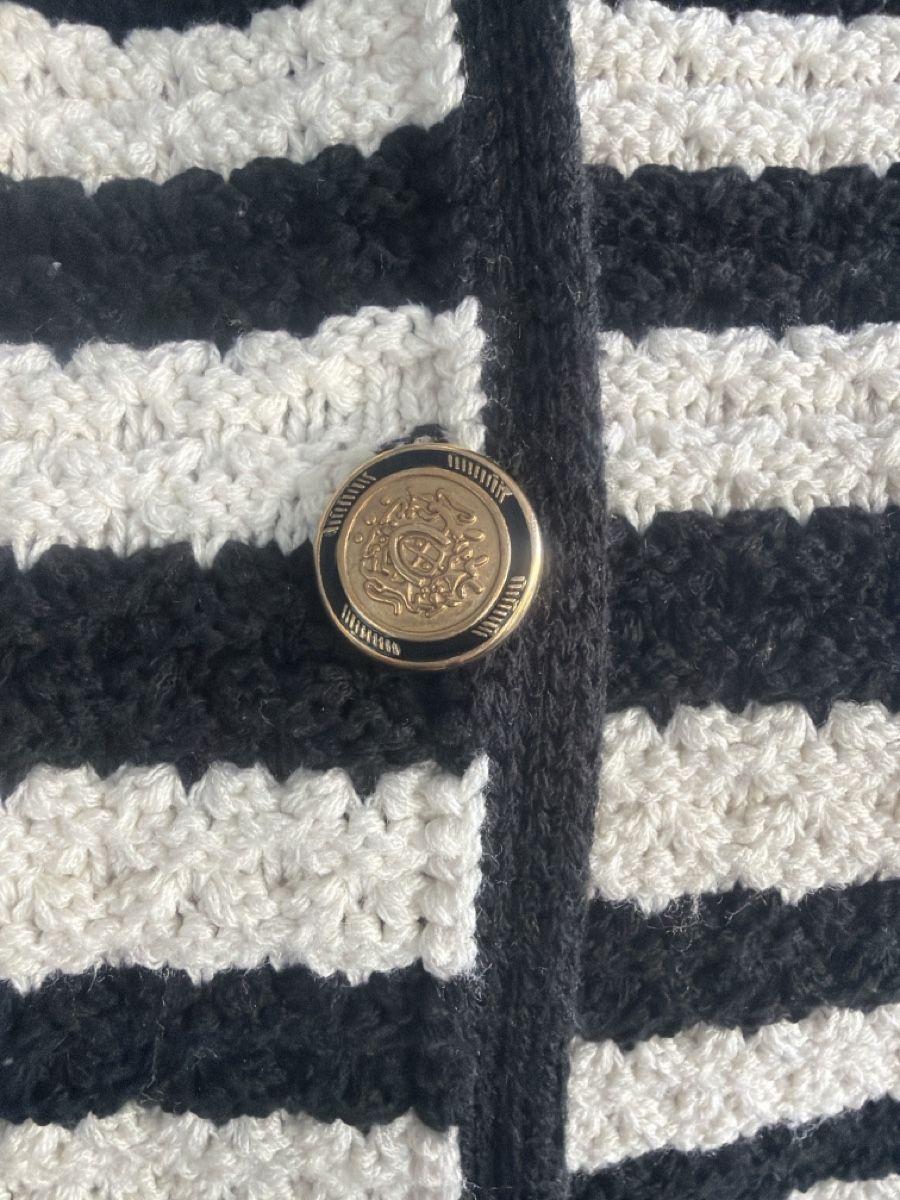 Mango Giacche: MNG Strickjacke, Grösse M, schwarz/weiss gestreift. – Nuovo (secondo la descrizione) da Gutenswil venduto da Freetibet1 1