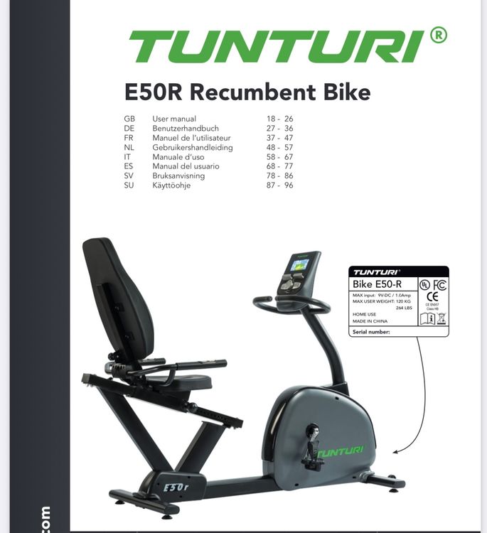 tunturi performance e50r