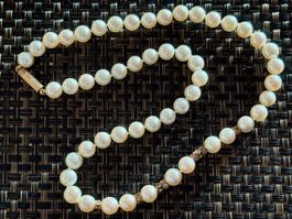 Süsswasser-Perlenkette mit 24 Brillanten