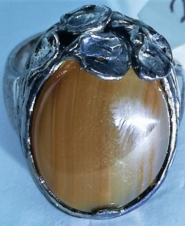 Anelli: Silberring mit Bernstein  18mm=57  R9 – Nuovo (secondo la descrizione) da Lutzenberg venduto da Truhe 3
