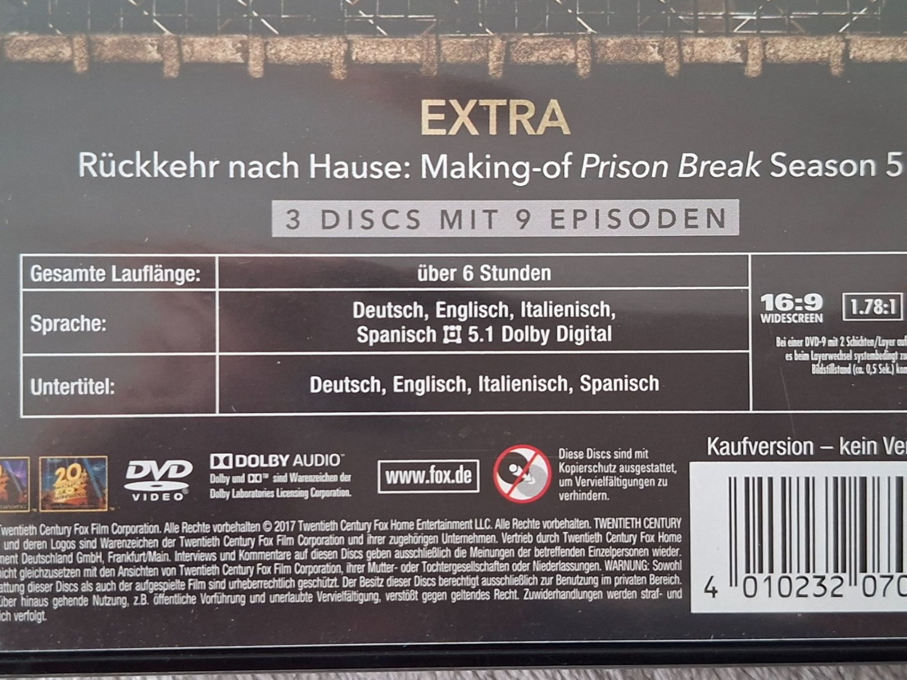 Tutti i DVDs: PRISON BREAK 1- 5 LIMITED - EDITION  !!! – Usato da Aesch BL venduto da Burschi59 4
