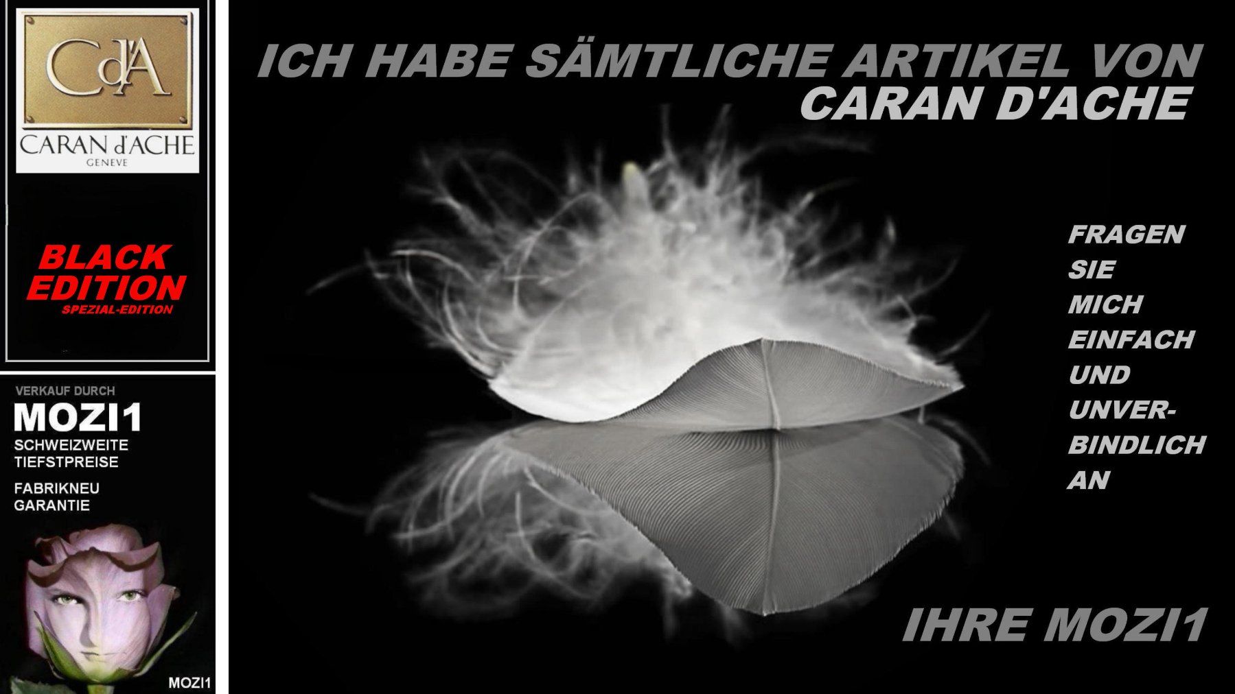 Caran D'Ache Penna & Evidenziatori: 849.496 BLACK CODE 849 Caran d'Ache Goliath Schwarz M + Etui – Nuovo e nell'imballaggio originale da Strengelbach venduto da Mozi1 7