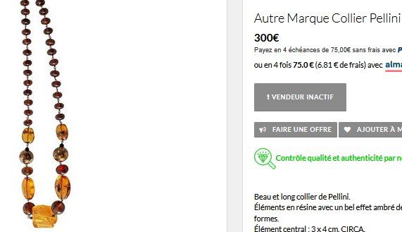 Catenine: Donatella Pellini Halskette Harz / collier résine – Usato da Collonges venduto da arashee 4