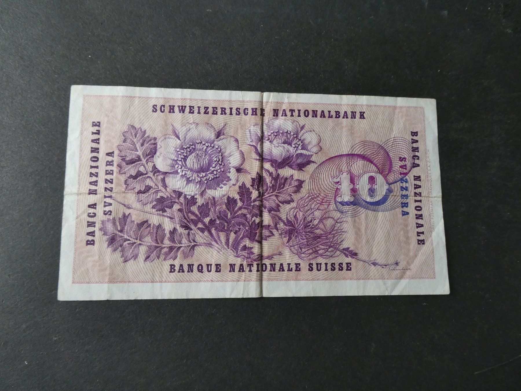 Banknoten: Schweiz 1967, 10 Franken – Gebraucht aus Hinterforst von Rohusri 1