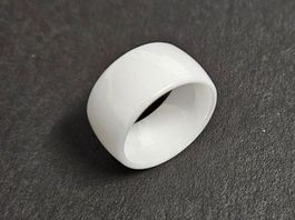 Ring weiss aus Keramik   Gr. US 7-