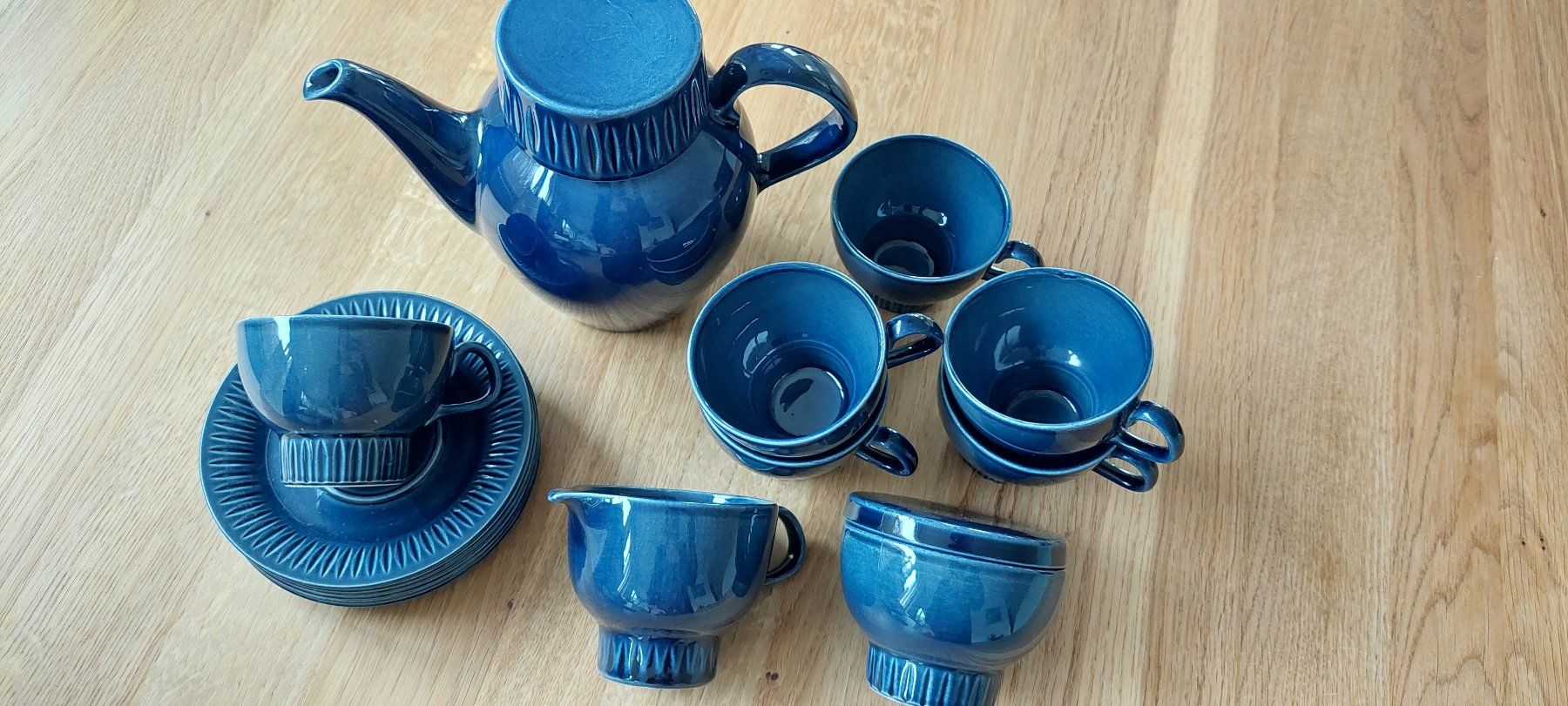 Set di piatti: Tee- oder Kaffeeservice in Blau – Usato da Schaffhausen venduto da Robuco_93 1