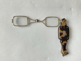 Ancienne lunette pliable de poche avec écaille de tortue 