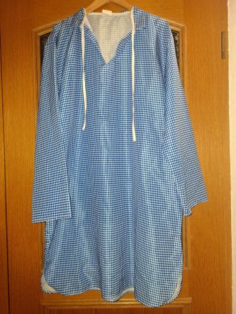 Fasnachtskostüm "Patient", blau/weiss, Gr. 54/56