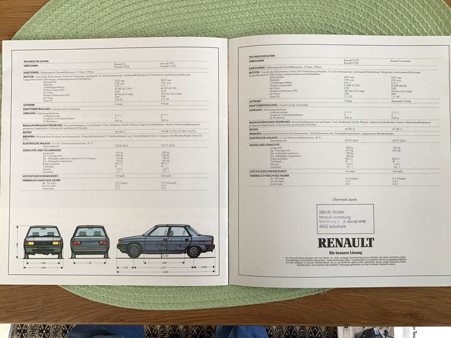 Renault Documenti: Renault 9 Verkaufsprospekt 36 Seiten – Usato da Scherzingen venduto da Starseller62 9