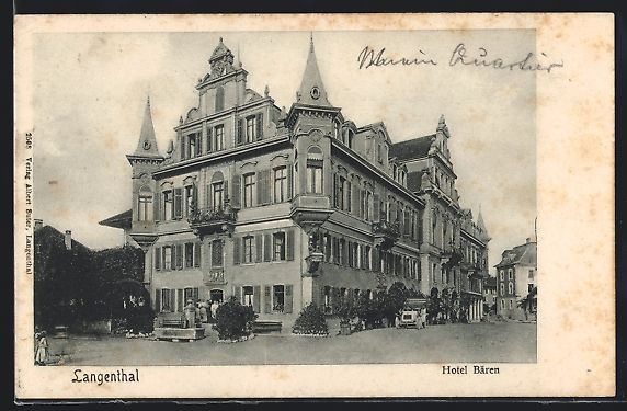 Cartoline postali: Langenthal, Strassenpartie vorm Hotel B – Usato da Berlin venduto da bartko-reher