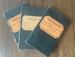 3 Schiessbüchlein Schweizer Armee, Jg 1905,1909,1916