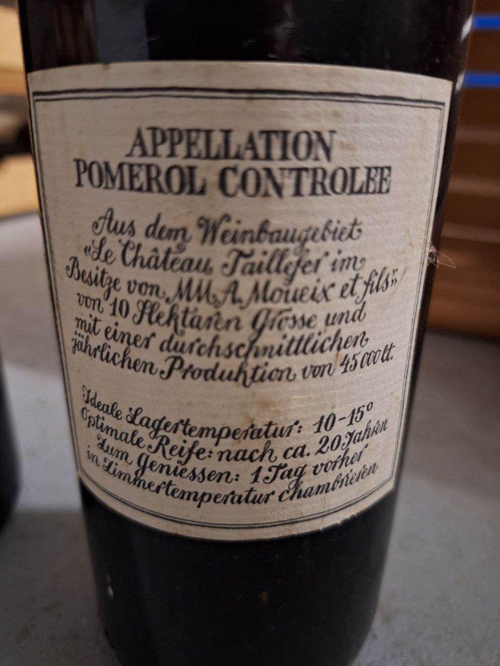 Vino: 3 Flaschen Pomerol "Chateau Taillefer" 1974 – Nuovo e nell'imballaggio originale da Luzern venduto da luc_9k8h 1