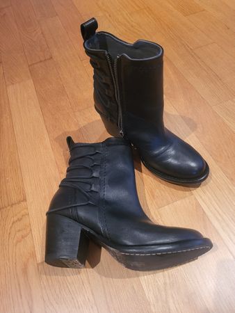Mark Masson schwarze Leder Stiefeletten Gr. 36