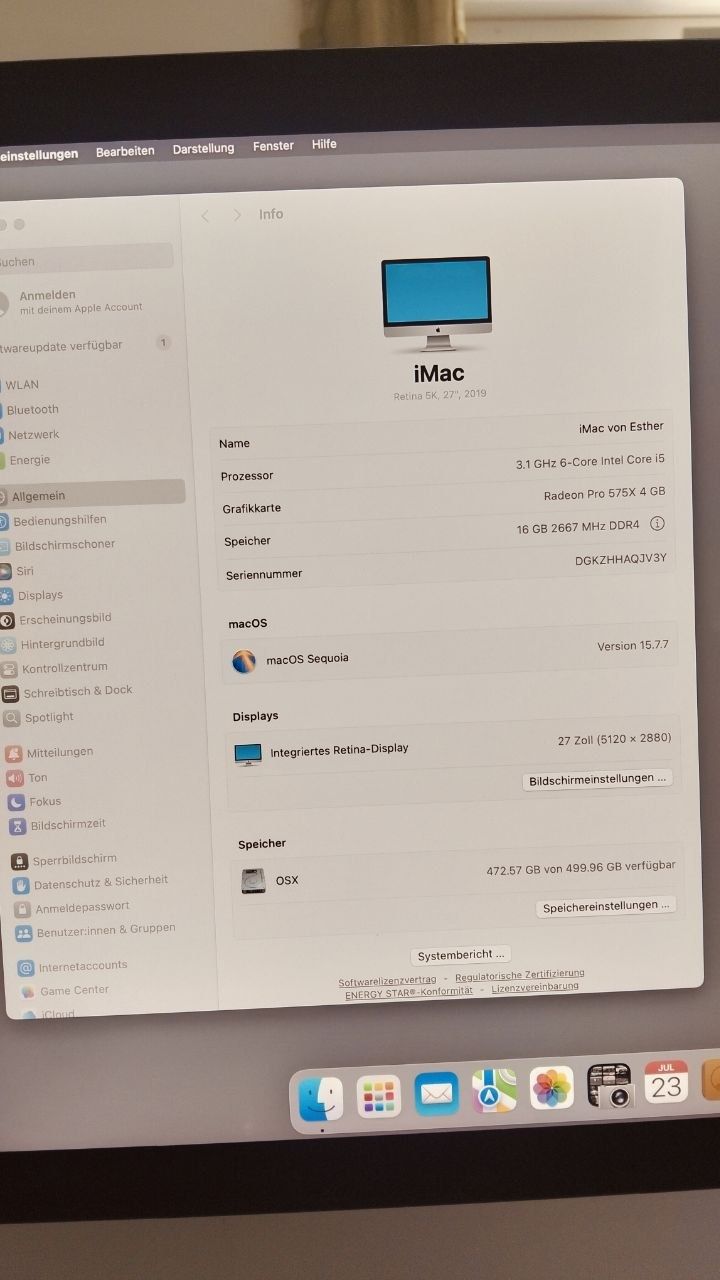 Apple PCs: iMac Retina 5K 27 Zoll 2019 – Gebraucht aus Frauenfeld von Jeremy0488 5