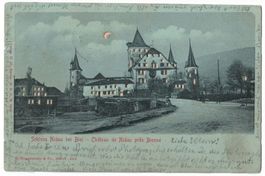 Schloss Nidau bei Biel, Stanzkarte, gelaufen 1905