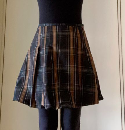 Jupe satinée brune/noire vintage des années 80/90