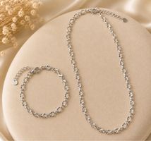 ✨ Ensemble collier & bracelet argenté – NEUF ✨